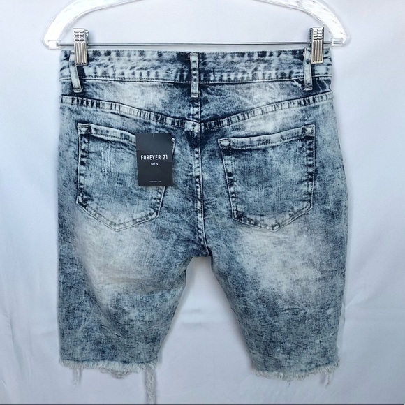 Forever 21 Acid Wash Distressed Jean Shorts - Picture 2 of 11